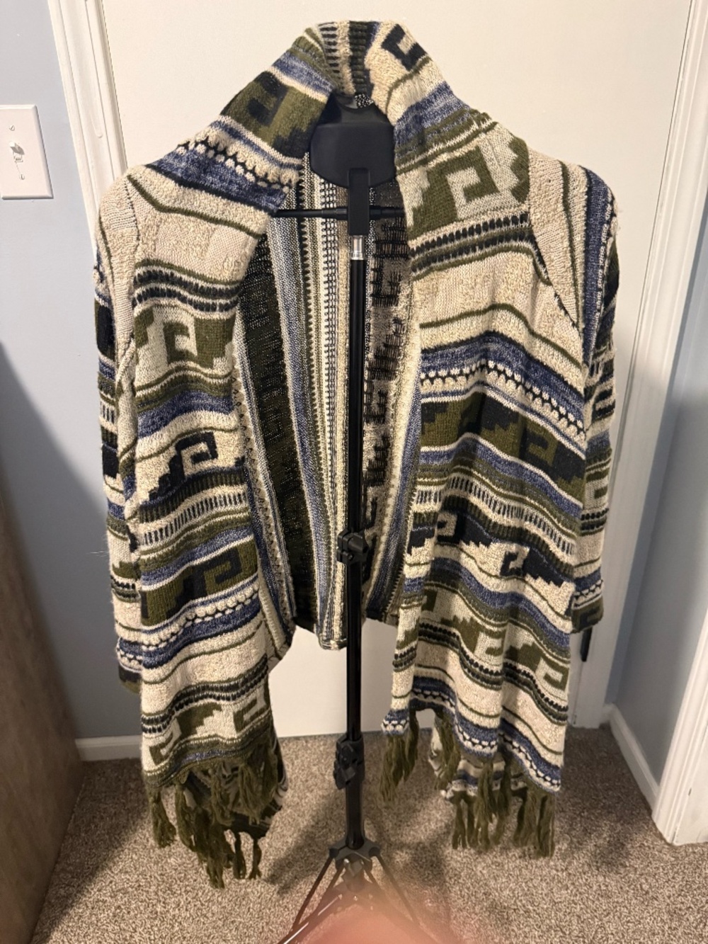 J. Jill Southwestern Pattern Open-Front Cardigan / Wrap